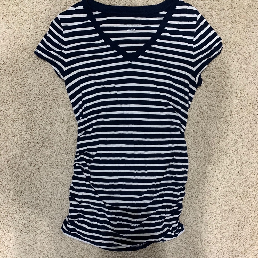 Navy maternity striped tee
